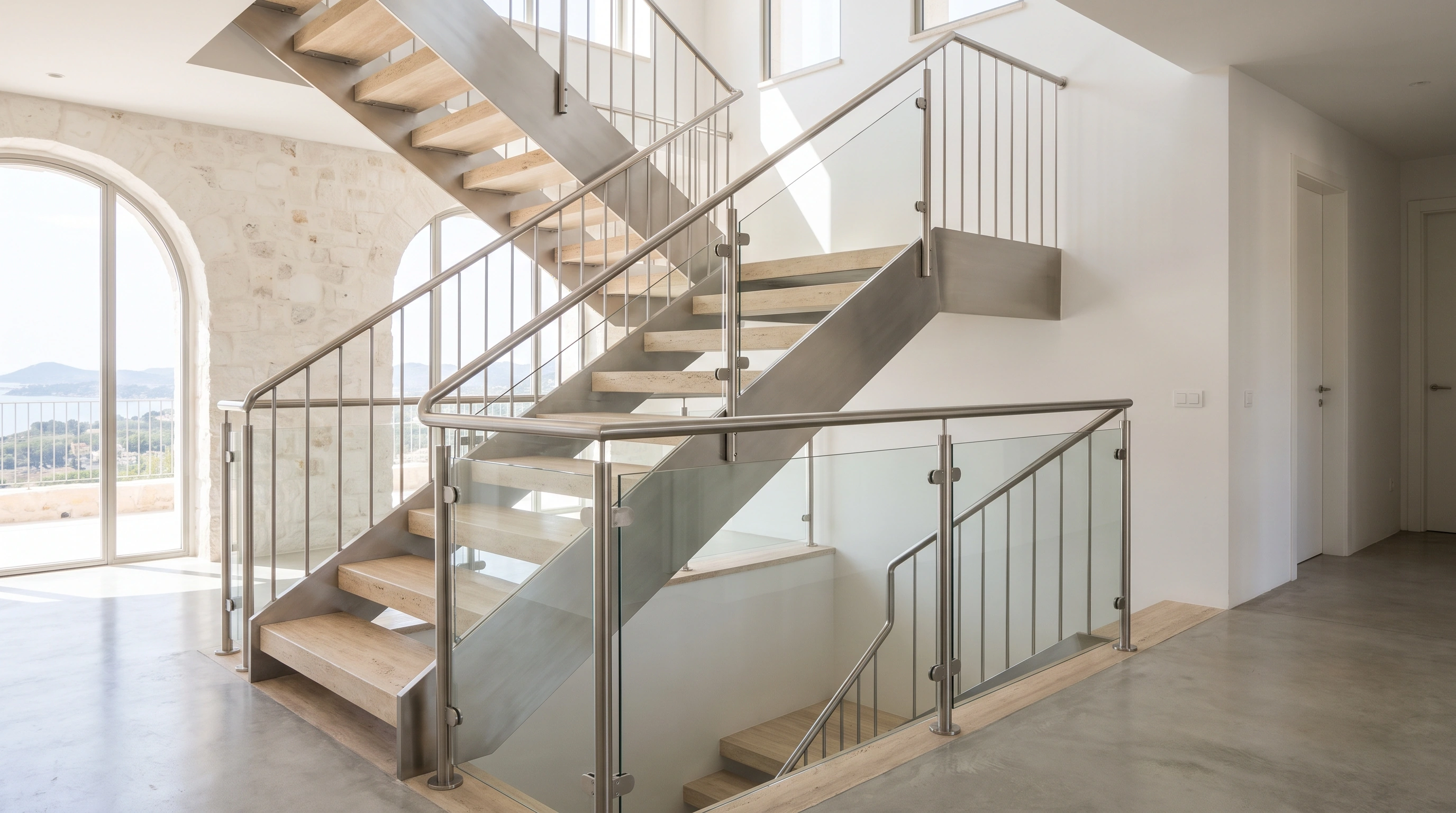 Escalier et garde-corps inox, visuel d’ambiance Google Flow
